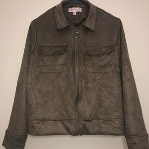 Philosophy Brown Suede Motorcycle Jacket